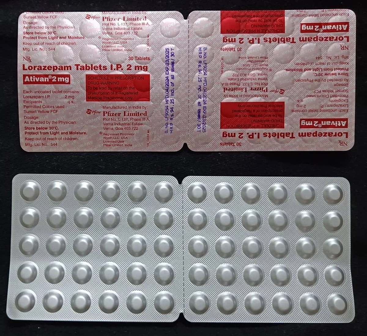 Buy Ativan 2mg Tablet 30'S